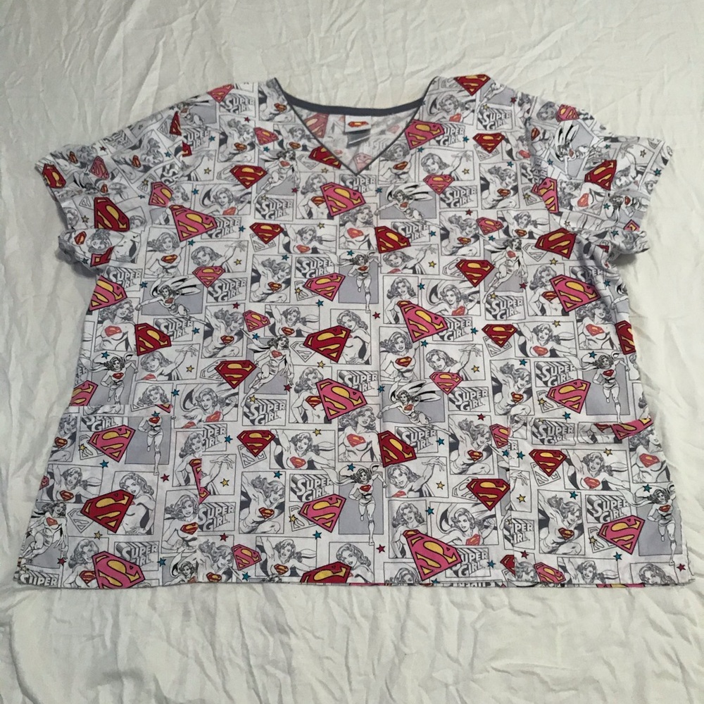 Super Girl Scrub Top 3XL